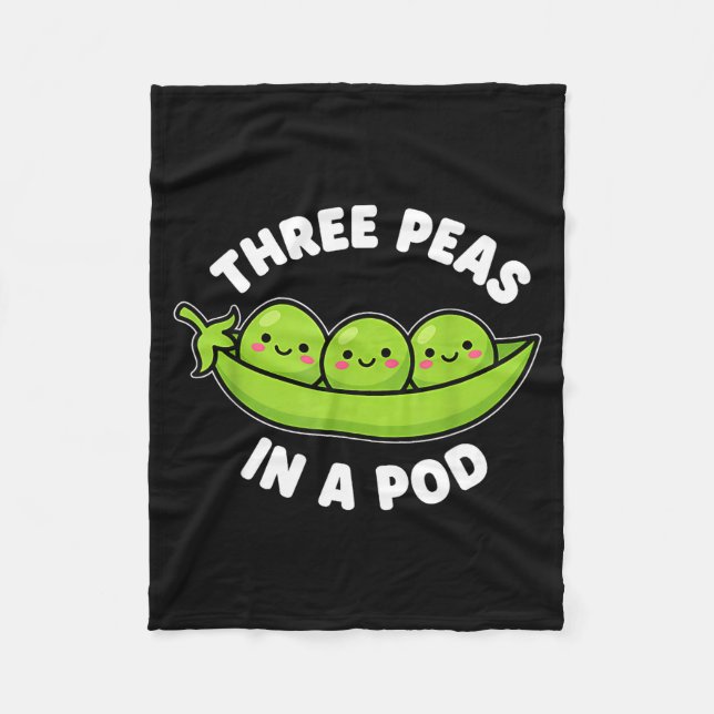 Cobertor De Velo Funny Three Peas In A D Cute Kawaii  (Frente)