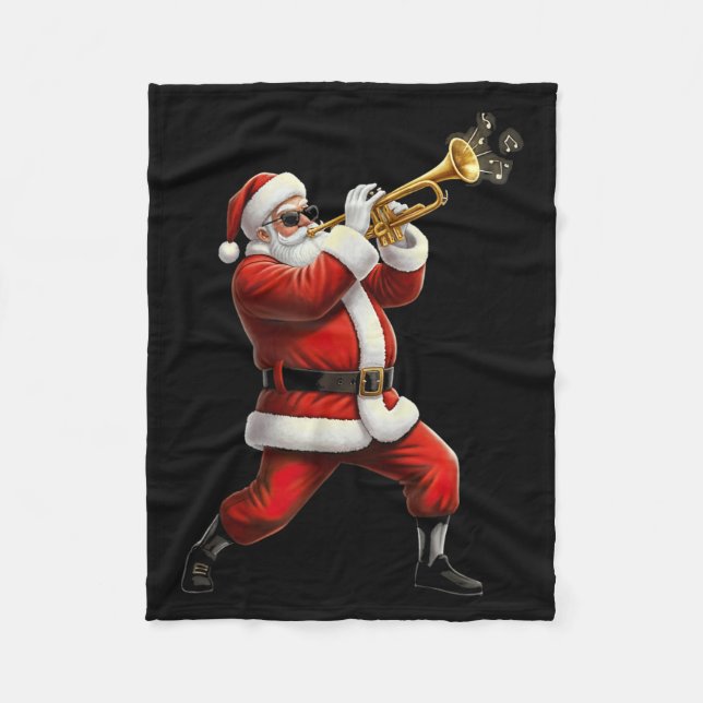 Cobertor De Velo Funny Trumpet Santa Christmas Graphic Player Trump (Frente)