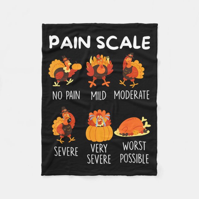 Cobertor De Velo Funny Turkey Pain Scale Thanksgiving Cna Er Nurse  (Frente)