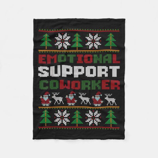 Cobertor De Velo Funny Ugly Christmas Sweater Emotional Suprt Cowor (Frente)