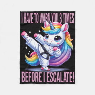 Cobertor De Velo Funny Unicorn Martial Arts Karate Para Raparigas