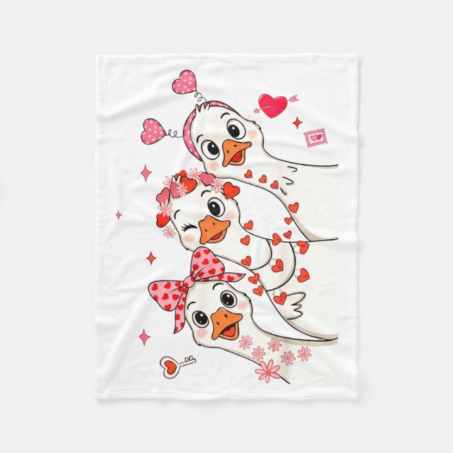 Cobertor De Velo Funny Valentine Goose Nk Coquette Valentines Girls (Frente)
