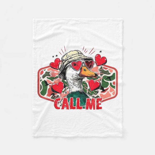 Cobertor De Velo Funny Valentines Day Call Me Duck Hunting Men Wome (Frente)