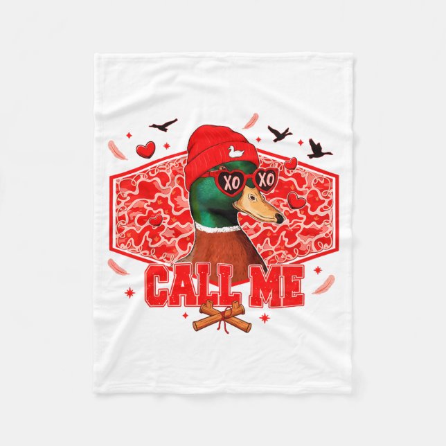 Cobertor De Velo Funny Valentines Day Call Me Duck Hunting Men Wome (Frente)
