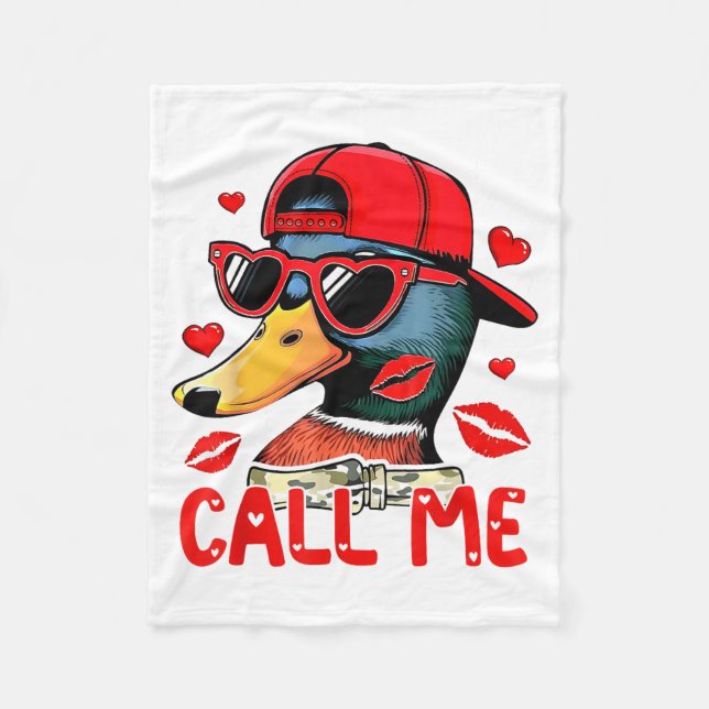 Cobertor De Velo Funny Valentines Day Call Me Duck Hunting Men Wome (Frente)