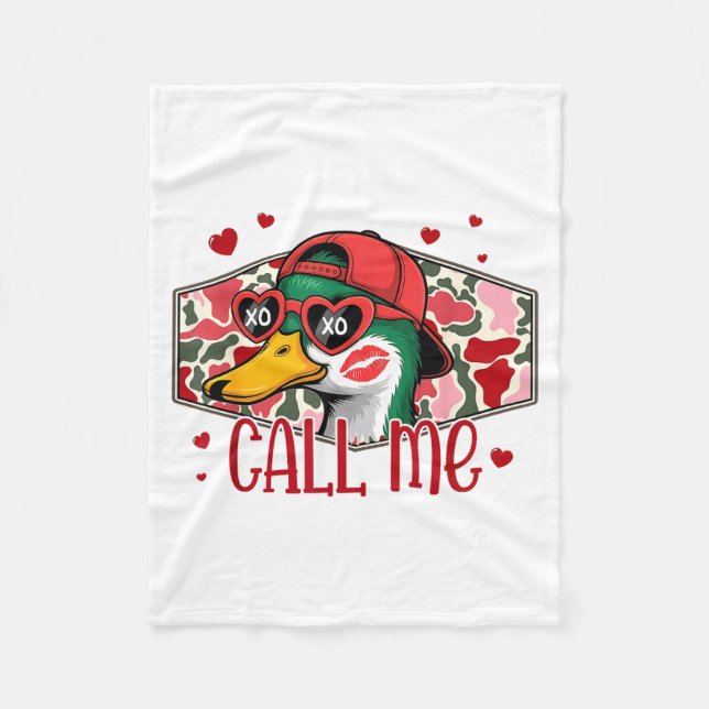 Cobertor De Velo Funny Valentines Day Call Me Duck Hunting Men Wome (Frente)