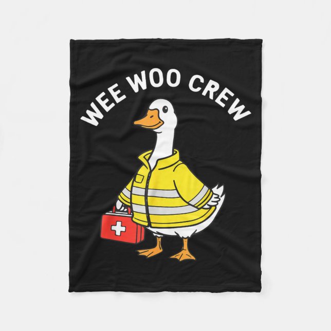 Cobertor De Velo Funny Wee Woo Crew Goose Emt Paramedic Firefighter (Frente)