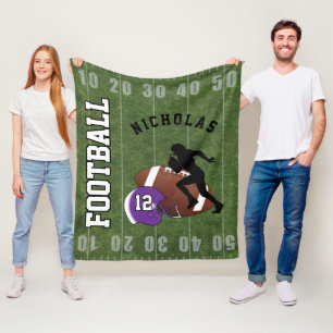 Cobertor De Velo Futebol americano - capacete roxo