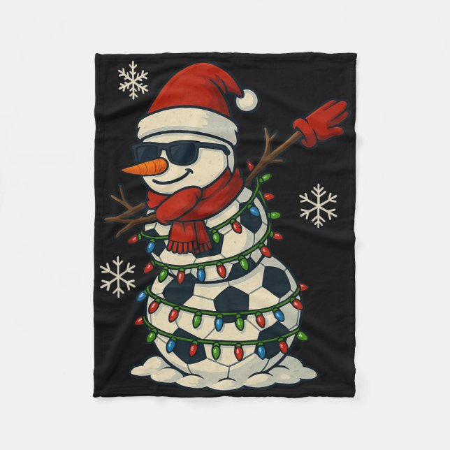 Cobertor De Velo Futebol Bolas Boneco de Neve Dabbing Natal Diverti (Frente)