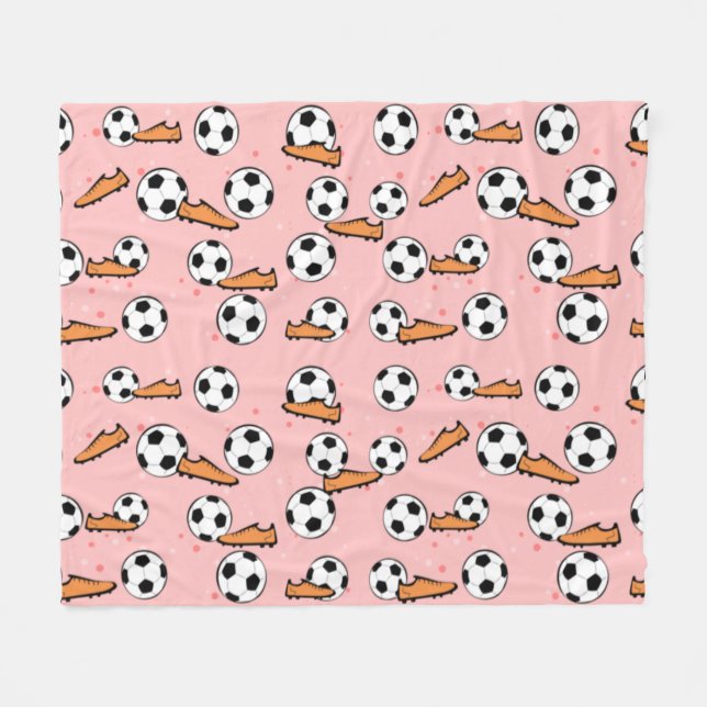 Cobertor De Velo Futebol - Bolas e Chuteiras Padrão Sem Costura (Frente (Horizontal))