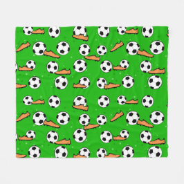Cobertor De Velo Futebol - Bolas e Chuteiras Padrão Sem Costura