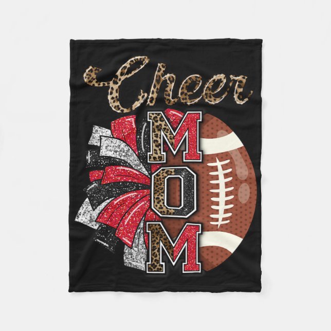 Cobertor De Velo Futebol Chee Mãe Red Black Pom Leopard (Frente)