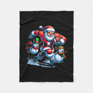 Cobertor De Velo futebol de natal papai noel jogando futebol design