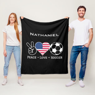 Cobertor De Velo Futebol do Peace Love USA Blanket