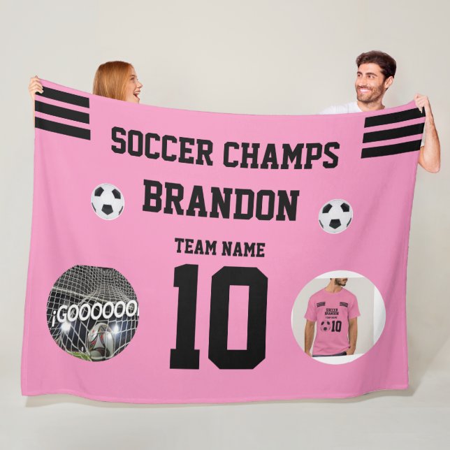 Cobertor De Velo futebol Fleece Blanket fotos rosa personalizadas i (In Situ)