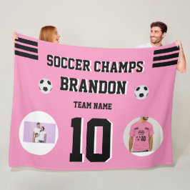 Cobertor De Velo futebol Fleece Blanket fotos rosa personalizadas i