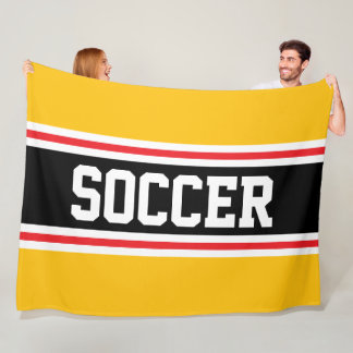 Cobertor De Velo FUTEBOL Listras Laranja Dourado Brilhante Vermelho