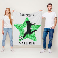 Futebol Superstar Flece Blanket com nome
