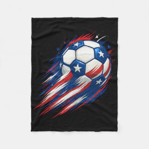 Cobertor De Velo Futebol Vermelho Branco E Azul Patriótico Byll Qua