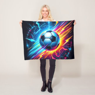 Cobertor De Velo Futurista Bola de Futebol Elétrico Relâmpago