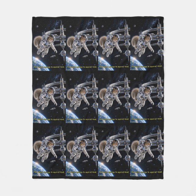 Cobertor De Velo Futuro Esquilo Espacial (Frente)