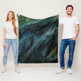 Cobertor De Velo Galáxia pintada à mão do Universo Moderno de Aquar