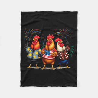 Cobertor De Velo Galinha da Bandeira Americana Engraçada Dia da Ind