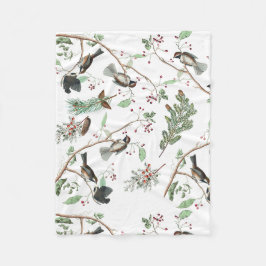 Cobertor De Velo Galinhas Berries & Pinecones Watercolor