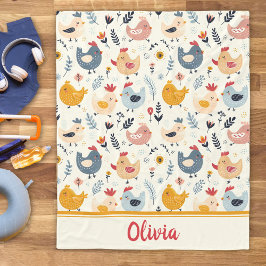 Cobertor De Velo Galinhas bonitas na Fazenda personalizadas