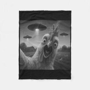 Cobertor De Velo Galo Engraçado Selfie Galinha Com Ufos Wei