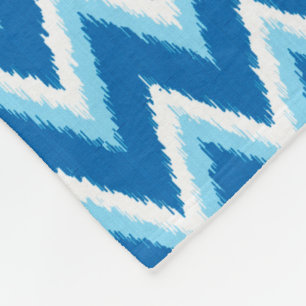 Cobertor De Velo Gamas de Ikat Chevron - Cobalto, Azul-Céu e Branco