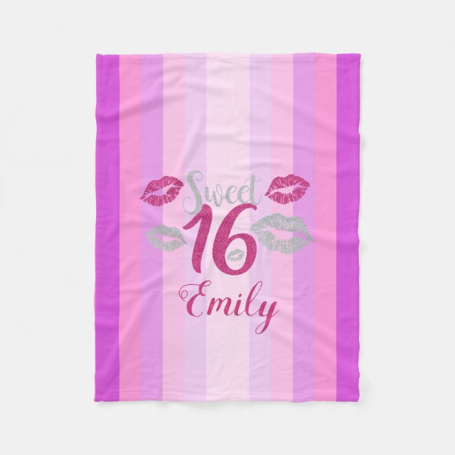 Cobertor De Velo Gamas E Lábios Roxos (Frente)