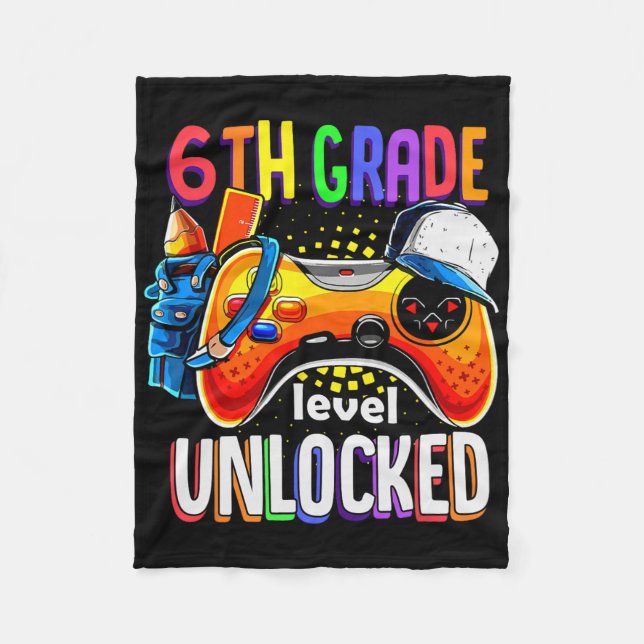 Cobertor De Velo Gamer Ck To School Gamepad Sexto Nível 6º Ano U (Frente)
