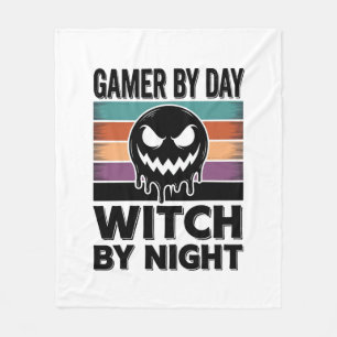 Cobertor De Velo Gamer de Dia Bruxa de Noite Design Retro de Hallow