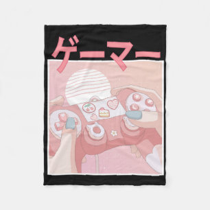 Cobertor De Velo Gamer Girl Anime Kawaii Jogando Um Vídeo Muito Bon