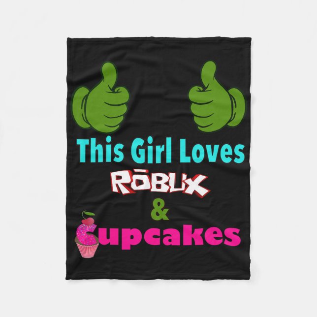 Cobertor De Velo Gamer Girl Design Saying This Girl Loves Robux And (Frente)