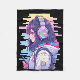 Cobertor De Velo Gamer Girl Funny Pastel Japão Anime Streamer Japão
