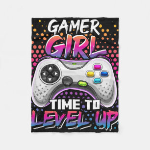Cobertor De Velo Gamer Girl Time To Level Up Video Game Birthday Gi