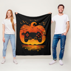 COBERTOR DE VELO GAMER HALLOWEEN COSTUME PUMPKIN GAMER LOVER