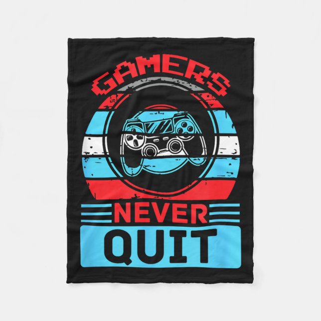 Cobertor De Velo Gamers Never Quit Funny Gaming Quotes Gift For Rpg (Frente)
