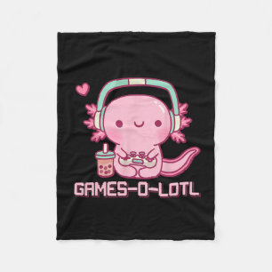 Cobertor De Velo Gamesolotl Axolotl Video Games Kawaii Anime Jogado