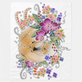 Cobertor De Velo GARDEN DANCE CHOW branco - Fleece Blanket 3 tamanh