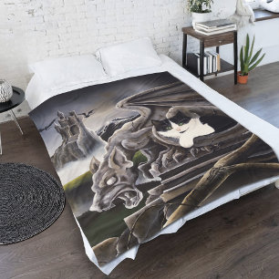 Cobertor De Velo Gargoyle branco preto