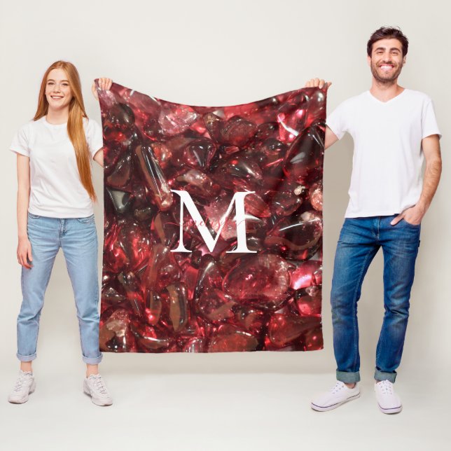 Cobertor De Velo Garnet Birthstone Monograma Nome Personalizado (In Situ)