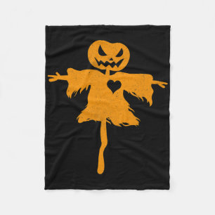 Cobertor De Velo Garota Assustadora Cabeça-de-Pumpkin Bonita Coraçã