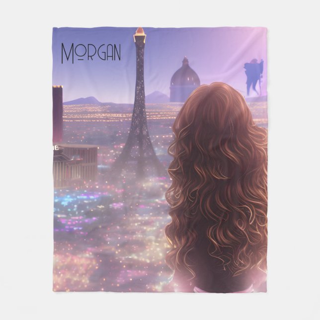 Cobertor De Velo Garota da Cidade de Anime Sonhando Acorda Observan (Frente)