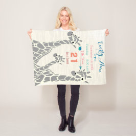 Cobertor De Velo Garota da Família Girafa Aposta Gravação de Nascim