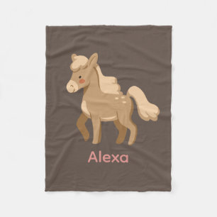 Cobertor De Velo Garota de Cavalo de Pôneo Monograma Personalizada