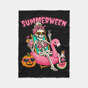 Cobertor De Velo Garota Divertida do Summerween Esqueleto Coquette
