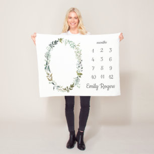 Cobertor De Velo Garota Menina Mensal Marco Verde